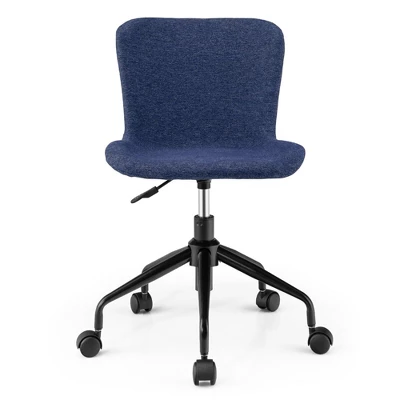 Costway Mid Back Armless Office Chair Adjustable Swivel Linen Task Chair 11 Costway Mid Back Armless Office Chair Adjustable Swivel Linen Task Chair - Image 9