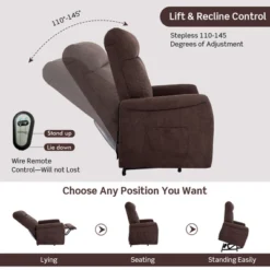 Costway Power Lift Recliner Chair For Elderly Living Room Chair W/ Remote Control GreyBrown -Costway GUEST a7687c7d fa83 4d7c 9241 8c1b85ee061d