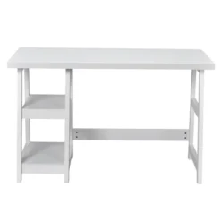 Costway Trestle Computer Desk Home Office Workstation W/Removable Shelves Vintage BlueWhite -Costway GUEST a76b249d 90f6 4972 9ff9 20d9c64a5d90