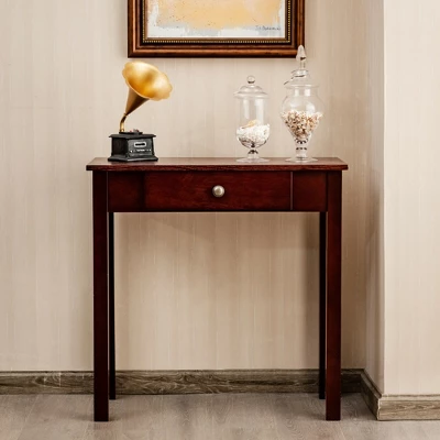 Costway Console Table With Drawer Entryway Hallway Accent Wooden Table Espresso 5 Costway Console Table With Drawer Entryway Hallway Accent Wooden Table Espresso - Image 3