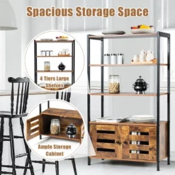 Costway Industrial Storage Cabinet Bookshelf Bookcase Bathroom Floor Cabinet W/3 Shelves -Costway GUEST a7b9a484 eea8 4b73 bb8b 5067d38a4d2d
