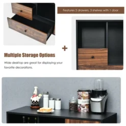 Costway Lateral Mobile Filing Cabinet Large Printer Stand W/2 Drawers Open Shelves Black -Costway GUEST a7c5c96e a250 40b8 8f56 ae95de39ed31