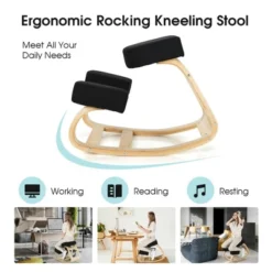 Costway Ergonomic Kneeling Chair Rocking Stool Upright Posture Office Furniture Black -Costway GUEST a7e15fa6 30a3 4558 bf05 222d3b234b62