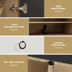 Costway 55'' TV Stand Entertainment Media Center W/ Storage Cabinets Adjustable Shelves -Costway GUEST a83b9b44 0dfd 4cee a734 17744fe495d4