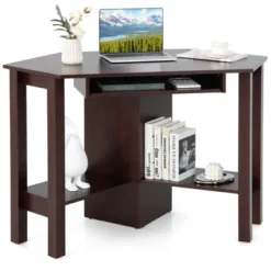 Costway Wooden Corner Desk With Drawer Computer PC Table Study Office Room Brown 19 Costway Wooden Corner Desk With Drawer Computer PC Table Study Office Room Brown -Costway GUEST a841d560 dd5e 4efd 8360 8c5aa64ce450