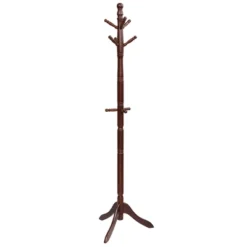 Costway Coat Rack Wooden Hall Tree 2 Adjustable Height W/ 9 Hooks WalnutBlack Grey -Costway GUEST a8462880 e147 4670 8b7a 870daf7c7d10