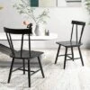 Costway Dining Chairs Set Of 2 Windsor Chairs Wood Armless Chairs With Solid Rubber Wood Black/White -Costway GUEST a85bcff0 bf79 4f15 a802 0effb888f9c0