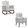 2-in-1 Fabric Upholstered Rocking Chair Nursery Armchair With Pillow Light Grey -Costway GUEST a8a0b13e cdf4 4d94 9e26 4b36402eec46