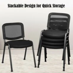 Costway Set Of 5 Conference Chair Mesh Back Office Waiting Room Guest Reception Black -Costway GUEST a8c6a770 71e6 4e95 b87f 07728730f82f