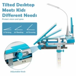 Costway Height Adjustable Kids Study Table And Chair Set W/Bookstand & Light Pink/Light Blue -Costway GUEST a9107810 acc0 4dfb a909 e7aa739a483e