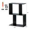 Costway 2-tier S-Shaped Bookcase Free Standing Storage Rack Wooden Display Decor Black -Costway GUEST a9515023 1447 44d8 8ec1 91520c678d0a