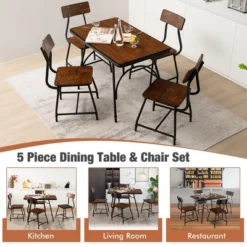Costway Dining Table Set 5-Piece Kitchen Dining Table Set Rectangula For 5 W/Metal Frame -Costway GUEST a951ad16 4002 4a31 a3b7 8220ece304b2