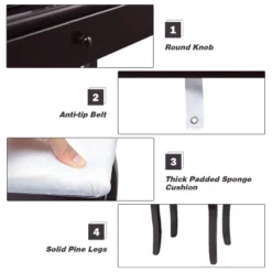 Costway Vanity Table 10 Dimmable Bulbs Makeup Desk WhiteBlackBrown -Costway GUEST a95b96cb c59a 4039 929c 65cbae4ba4a3