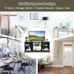 Costway 2-Tier 58'' TV Stand Entertainment Media Console Center Up To 65'' GreyBlackWalnut 21 Costway 2-Tier 58'' TV Stand Entertainment Media Console Center Up To 65'' GreyBlackWalnut -Costway GUEST a9b1160b d640 477e 99c8 49366fbdebfb