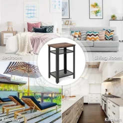 Costway 3-Tier Industrial Tall Nightstand Side End Telephone Table W/ Mesh Shelves -Costway GUEST a9fd25d5 643e 4cae 9b84 4095bf119f6c