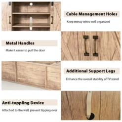 Costway 55'' Sliding Barn Door TV Stand Entertainment Media Console W/ Adjustable Shelf -Costway GUEST aa06755b a4f1 4960 9a12 55e68123cdbf