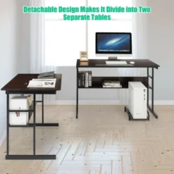 Costway L-Shaped Computer Desk Drafting Table Workstation W/ Tiltable Tabletop -Costway GUEST aa07419b 6378 43a8 bc33 4d7c3807cde3