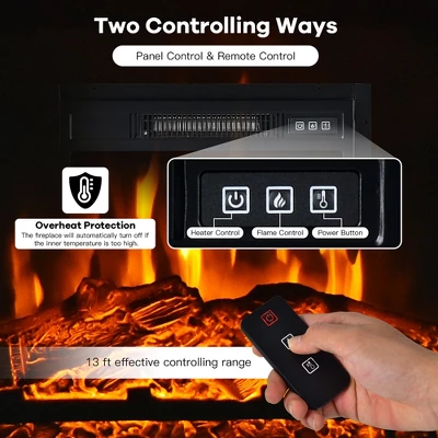 Costway 58 Inches Fireplace TV Stand For TVs Up To 65 Inches W/ 1400W Electric Fireplace 7 Costway 58 Inches Fireplace TV Stand For TVs Up To 65 Inches W/ 1400W Electric Fireplace - Image 5