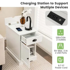 Costway Side End Table Nightstand With Charging Station Storage For Living Room Bedroom 17 Costway Side End Table Nightstand With Charging Station Storage For Living Room Bedroom -Costway GUEST aa981487 59e9 4842 837b 29cdf161f414