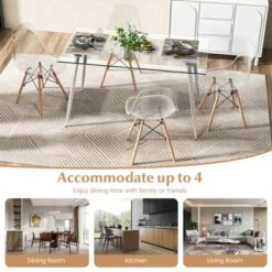 Costway 5 PCS Dining Table Set 51'' Modern Rectangular Glass Table & 4 Chairs Kitchen 12 Costway 5 PCS Dining Table Set 51'' Modern Rectangular Glass Table & 4 Chairs Kitchen -Costway GUEST aac48dc3 d7ce 4261 ac75 f0bf1463fe3e