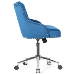 Costway Blue Velvet Office Chair Tufted Upholstered Swivel Computer Desk Chair Nailed Trim -Costway GUEST aaccfa30 f905 48eb b3b6 845831d083cd