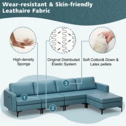 Costway Modular L-shaped Sectional Sofa W/ Reversible Chaise & 4 USB Ports 18 Costway Modular L-shaped Sectional Sofa W/ Reversible Chaise & 4 USB Ports -Costway GUEST ab019ffd 2c50 4fa3 baab c8c96941b888