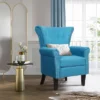 Costway Modern Tufted Upholstered Single Sofa W/ Rubber Wood Legs Blue GreyBeige -Costway GUEST ab37d7b4 8928 45be afd2 b319d168f459