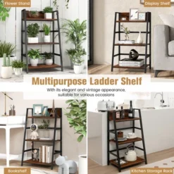 Costway 2PC 3-Tier Ladder Bookshelf Industrial Storage Rack Bookcase Plant Display Shelf -Costway GUEST ab4111fc 5416 4dca be9f 3a6cd368a020