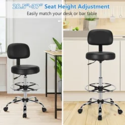 Costway Swivel Drafting Chair Tall Office Chair W/ Adjustable Backrest Foot Ring -Costway GUEST ab453d42 dfbd 48d5 8383 3226ae91472b