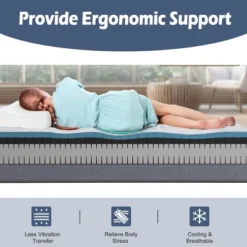 Costway Twin XL Cooling Adjustable Bed Memory Foam Mattress W/ 32% Ice Silk Cover -Costway GUEST ab73dbb6 764e 4764 a114 23834ee45ab1