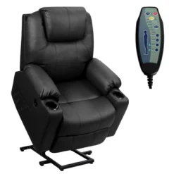 Costway Electric Recliner Chair Massage Sofa Leather W/ USB Charge Port BrownBlack -Costway GUEST ab9850d1 925d 4daf aeed 53a28beaecd8