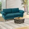 Costway Modern Loveseat Fabric 2-Seat Sofa Couch For Small Space W/ Metal Legs BlueRust Red -Costway GUEST ab992616 f4c2 4d20 a927 464abca5634b
