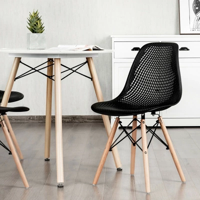 Costway 2PCS Modern DSW Dining Chair Office Home W/ Mesh Design Wooden Legs 5 Costway 2PCS Modern DSW Dining Chair Office Home W/ Mesh Design Wooden Legs - Image 3