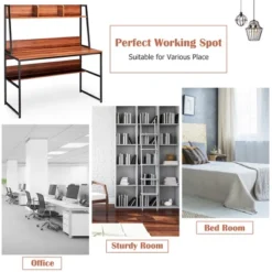 Costway 47'' Computer Desk W/ 3 Storage Cubes & Open Bookcase Home Office -Costway GUEST ad755e5d 4211 4dfb 8ece 5b774b681d61