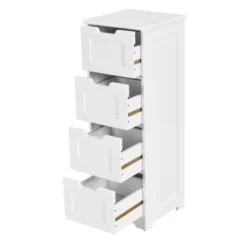 Costway Bathroom Floor Cabinet Free-Standing Side Storage Organizer W/ 4 Drawers -Costway GUEST ad78727a 77ea 497a 8cba ae62fa7d5d84