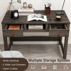 Costway Mid Century Computer Desk Home Office Study Table Laptop Workstation With2 Drawers -Costway GUEST ad8d6805 aa79 4c8d b953 9cea020d0b8b