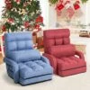 Costway Folding Floor Armchair W/6-position Adjustable Back & Lumbar Pillow Blue -Costway GUEST ad9fc8cd 6f93 4f5d bff2 99cffe1bced5