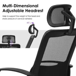 Costway Mesh Office Chair High Back Ergonomic Swivel Chair W/ Lumbar Support & Headrest -Costway GUEST ae7d4917 bc32 4ea0 8d16 44ee79df178e