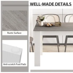 Costway Dining Table 47 Inch Kitchen Dining Table Rectangular For Small Space Dark Gray/Light Gray -Costway GUEST ae823199 4b88 42db 824f aa1000164e4a