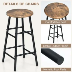 Costway 3 Pieces Bar Table Set Counter Height Dining Pub Table W/ 2 Stools -Costway GUEST aeb2d6e4 3f55 4431 b9d1 9ca895b4cea8