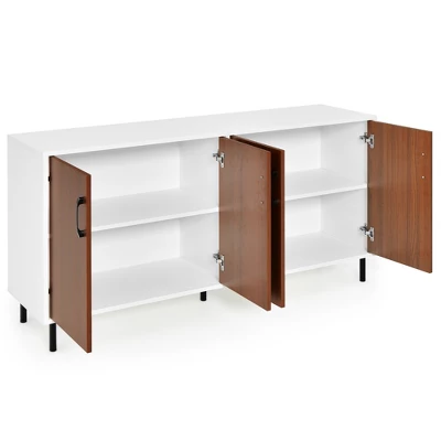 Costway Buffet Server Sideboard Kitchen Storage Cabinet Cupboard With Shelves & 4 Doors 11 Costway Buffet Server Sideboard Kitchen Storage Cabinet Cupboard With Shelves & 4 Doors - Image 9