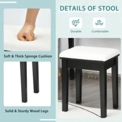 Costway Vanity Table Set With Lighted Mirror Adjustable 10 Bulbs Dresser 4 Drawer -Costway GUEST af08fe3c 0df0 45ae b417 97d1eb5a84fb