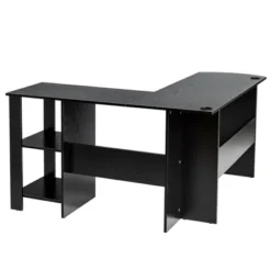 Costway Modern L-Shaped Computer Desk Writing Study Office Corner Desk W/Shelves -Costway GUEST af37d304 2609 4d41 86e9 12960ff4978a