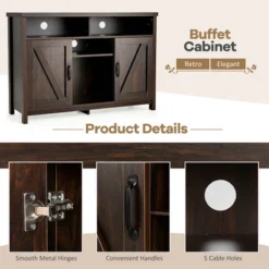 Costway Buffet Storage Cabinet Farmhouse Sideboard W/9-Bottle Wine Rack & 2 Doors 18 Costway Buffet Storage Cabinet Farmhouse Sideboard W/9-Bottle Wine Rack & 2 Doors -Costway GUEST af7894d4 2961 4c69 91e8 e5047da268b7