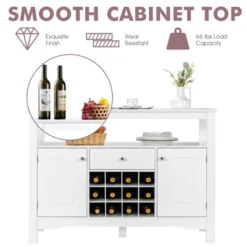 Costway Storage Buffet Sideboard Table Kitchen Sever Cabinet Wine Rack White -Costway GUEST af87f85c c069 486e 9d2a 3e07699321ed