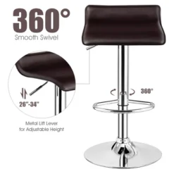 Costway Set Of 2 Swivel Bar Stool PU Leather Adjustable Kitchen Counter Bar Chair Coffee -Costway GUEST af9e2832 b115 404f 82f0 71993254b129