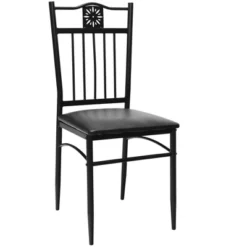 Costway 5PCS Dining Set Metal Table & 4 Chairs Kitchen Breakfast Furniture Black -Costway GUEST afa71b15 787a 43de 9fc0 1e3f739edea7