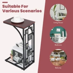 Costway 1PC2 PCS C-Shaped Side Sofa Narrow Snack Table For Living Room Bedroom Small Space 19 Costway 1PC2 PCS C-Shaped Side Sofa Narrow Snack Table For Living Room Bedroom Small Space -Costway GUEST afdf60c5 d06c 41bc 9b99 bd8b3a05c19f