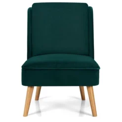 Costway Velvet Accent Chair Single Sofa Chair Leisure Chair With Wood Frame -Costway GUEST b005c145 5657 4920 ad91 ccae3f261304
