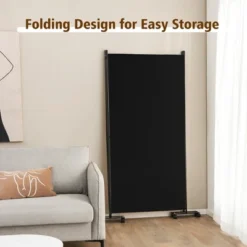 Costway 3-Panel Folding Room Divider 6Ft Rolling Privacy Screen WithLockable Wheels Black/Brown/Grey/White -Costway GUEST b00872bf 75d3 440c ab9e a7721314733e
